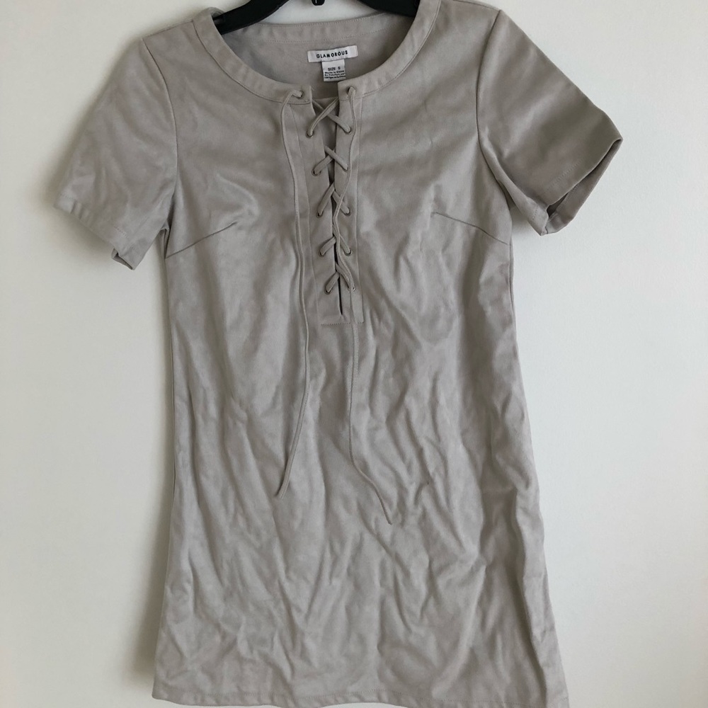 urban outfitters tan/gray suede dress small